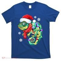 Chameleon Christmas Santa Hat Animal Lover Xmas Light Cool Gift T-Shirt thumb 0