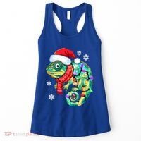 Chameleon Christmas Santa Hat Animal Lover Xmas Light Cool Gift Women's Tank Top thumb 0
