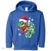 Chameleon Christmas Santa Hat Animal Lover Xmas Light Cool Gift Toddler Hoodie thumb 0