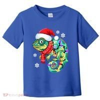 Chameleon Christmas Santa Hat Animal Lover Xmas Light Cool Gift Toddler T-Shirt thumb 0