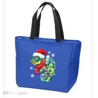 Chameleon Christmas Santa Hat Animal Lover Xmas Light Cool Gift Tote Bag thumb 3