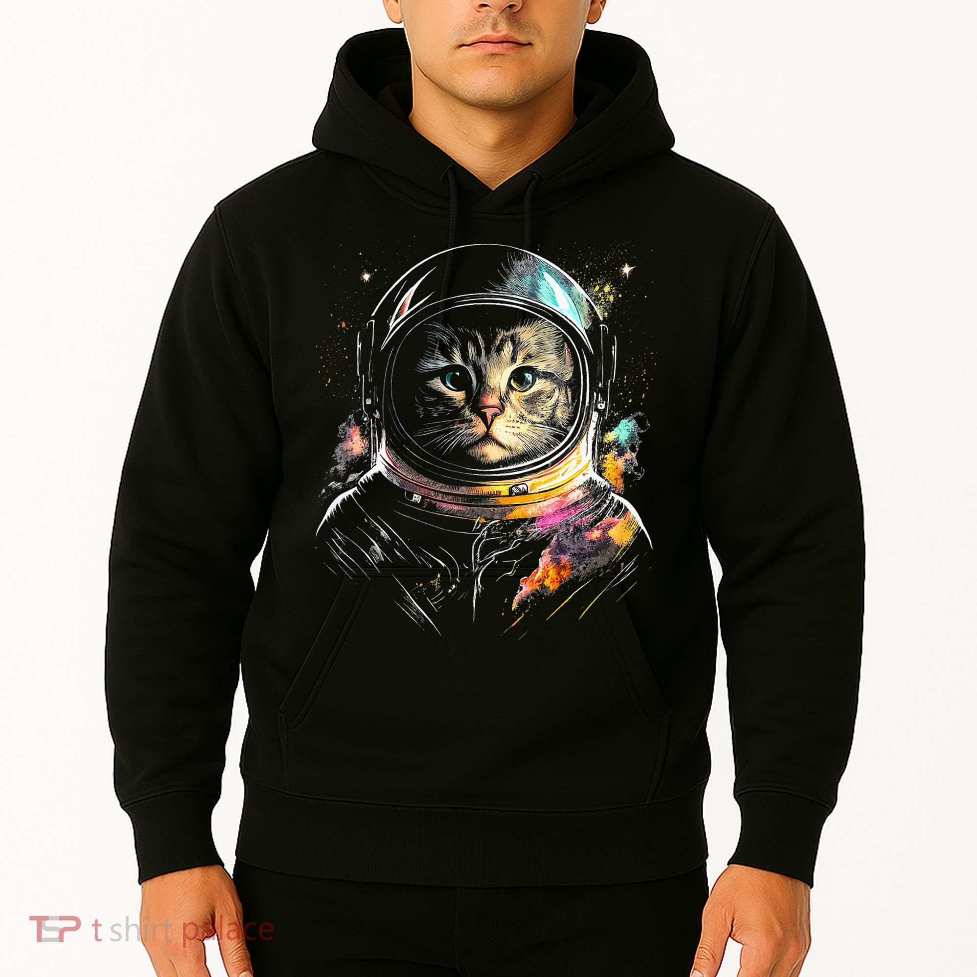 Cosmic Cat Space Astrocat In The Galaxy Graphic Hoodie
