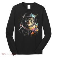 Cosmic Cat Space Astrocat In The Galaxy Graphic Long Sleeve Shirt thumb 0