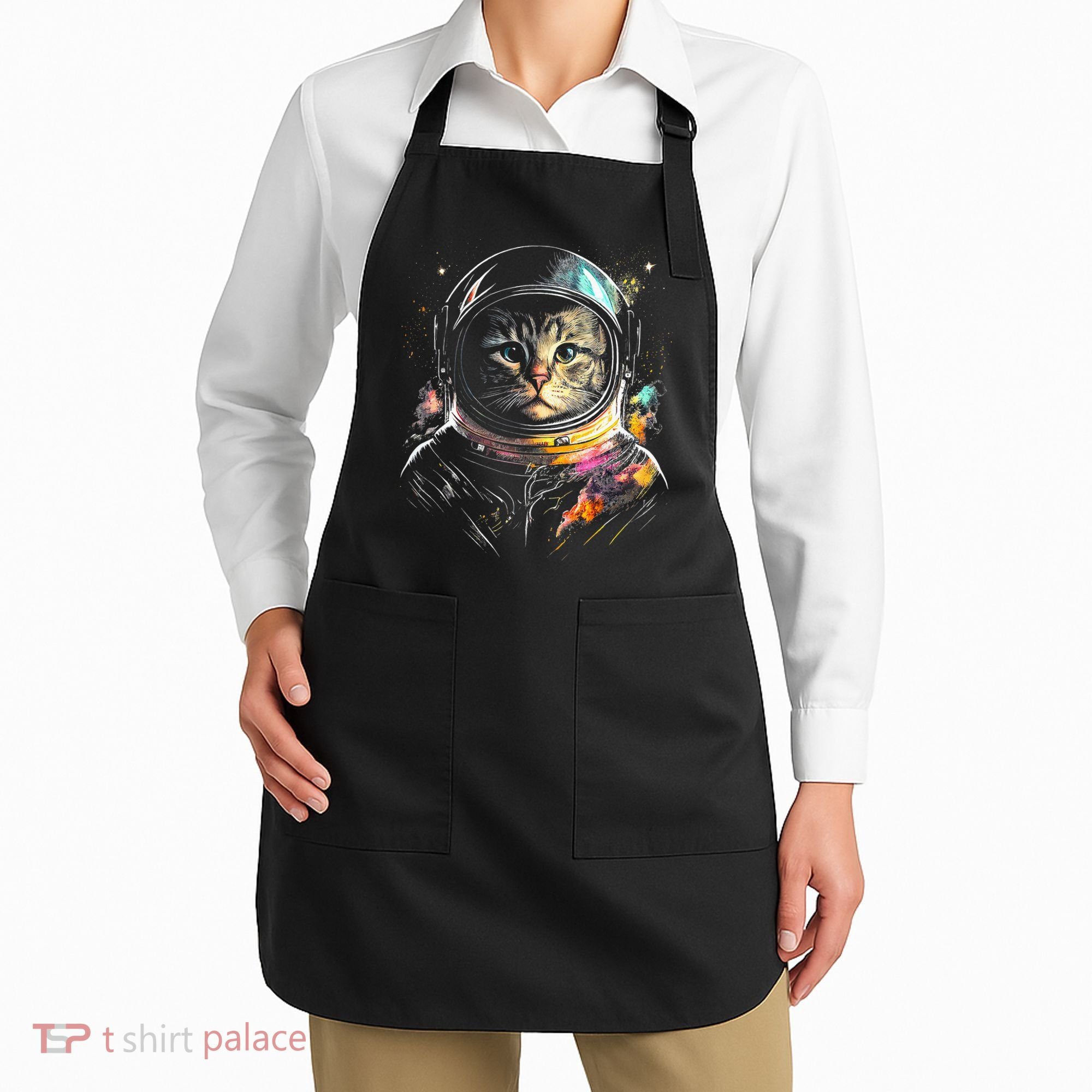 Cosmic Cat Space Astrocat In The Galaxy Graphic Apron