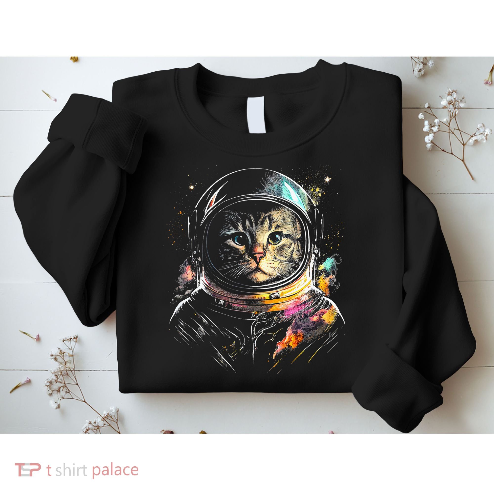 Cosmic Cat Space Astrocat In The Galaxy Graphic Sweatshirt