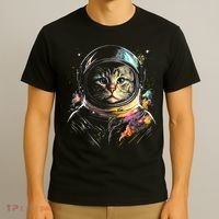Cosmic Cat Space Astrocat In The Galaxy Graphic T-Shirt thumb 3