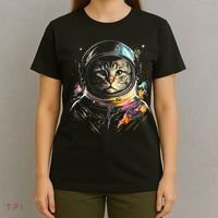 Cosmic Cat Space Astrocat In The Galaxy Graphic T-Shirt thumb 4