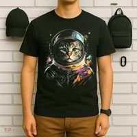 Cosmic Cat Space Astrocat In The Galaxy Graphic T-Shirt thumb 6