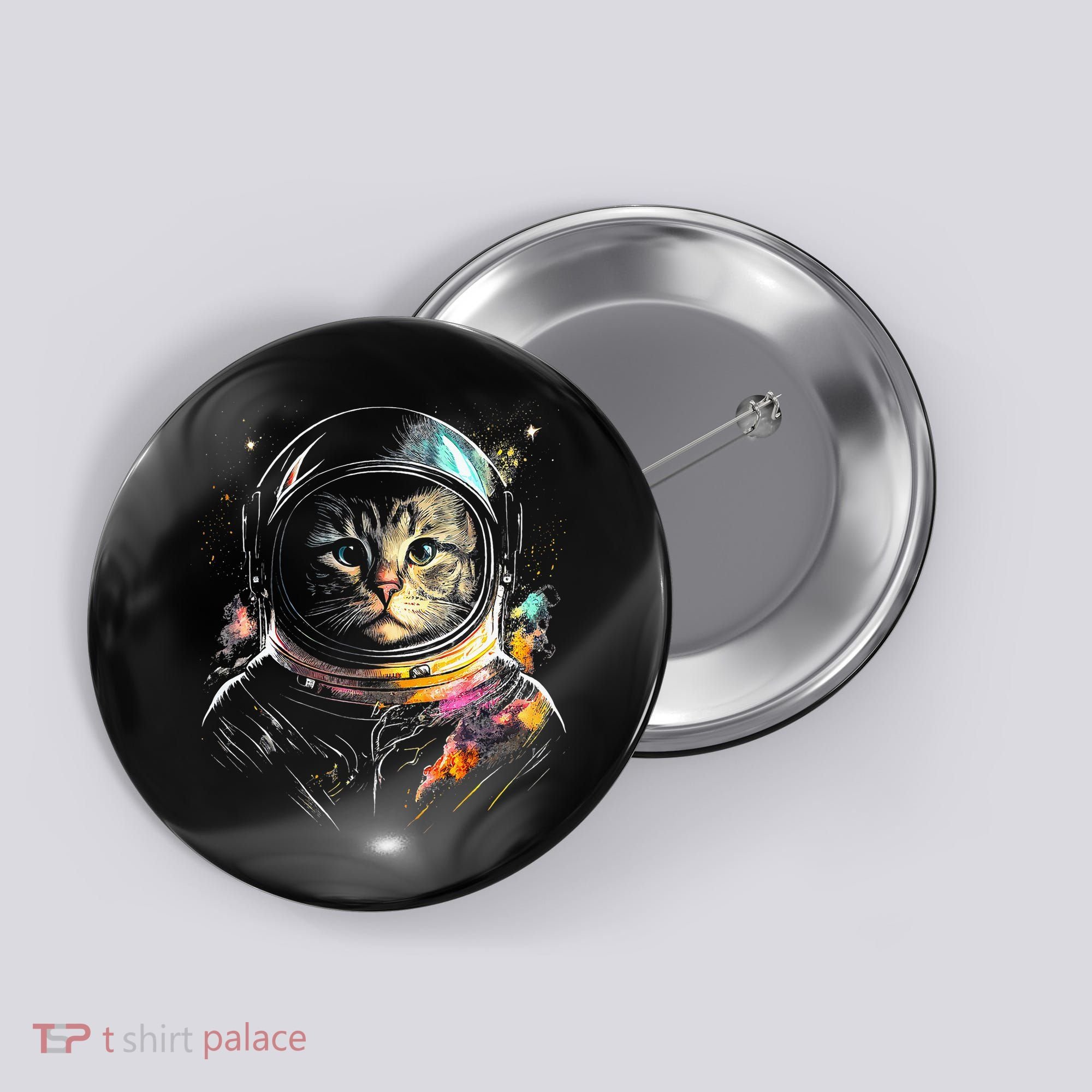 Cosmic Cat Space Astrocat In The Galaxy Graphic Button