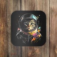 Cosmic Cat Space Astrocat In The Galaxy Graphic Coaster thumb 0