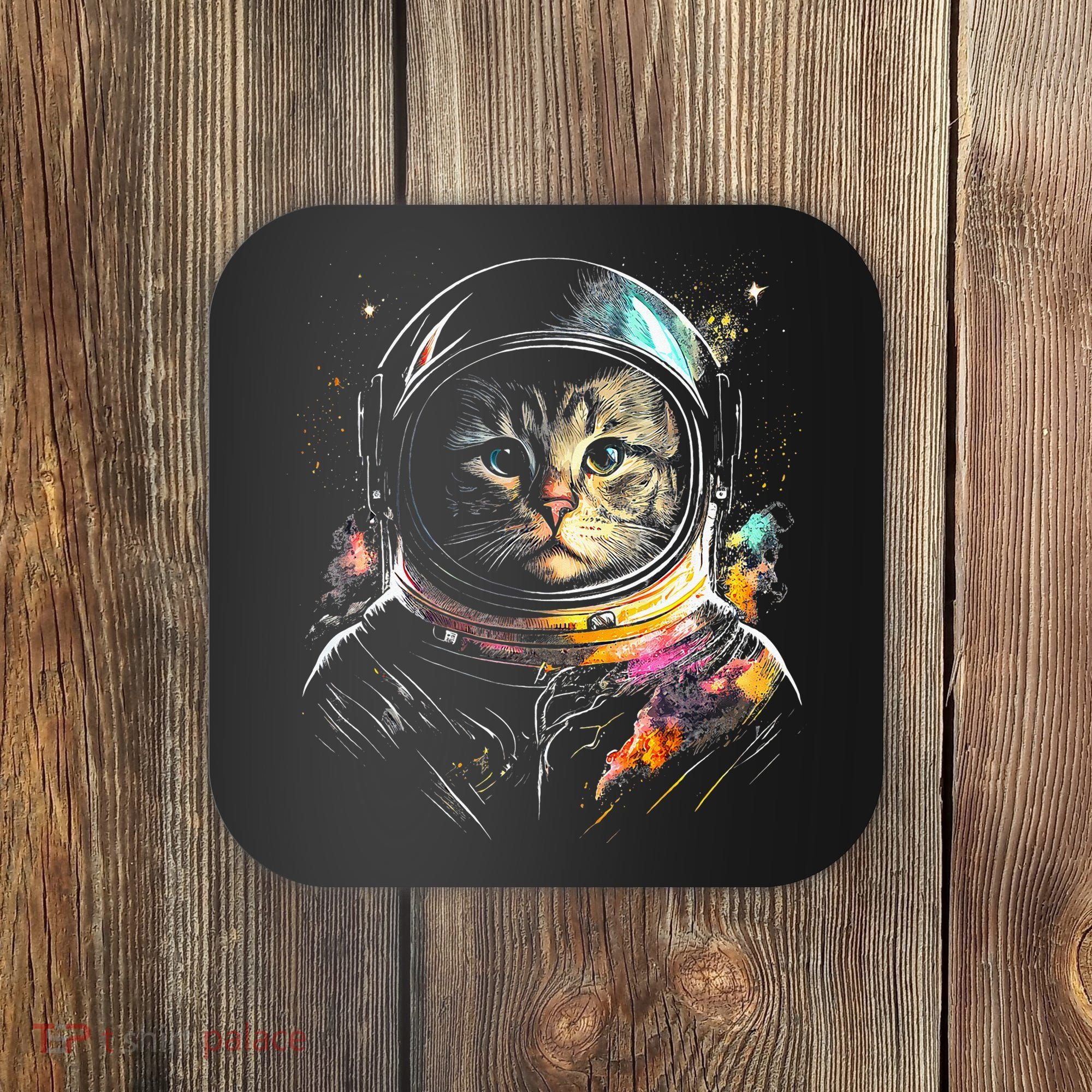 Cosmic Cat Space Astrocat In The Galaxy Graphic Coaster
