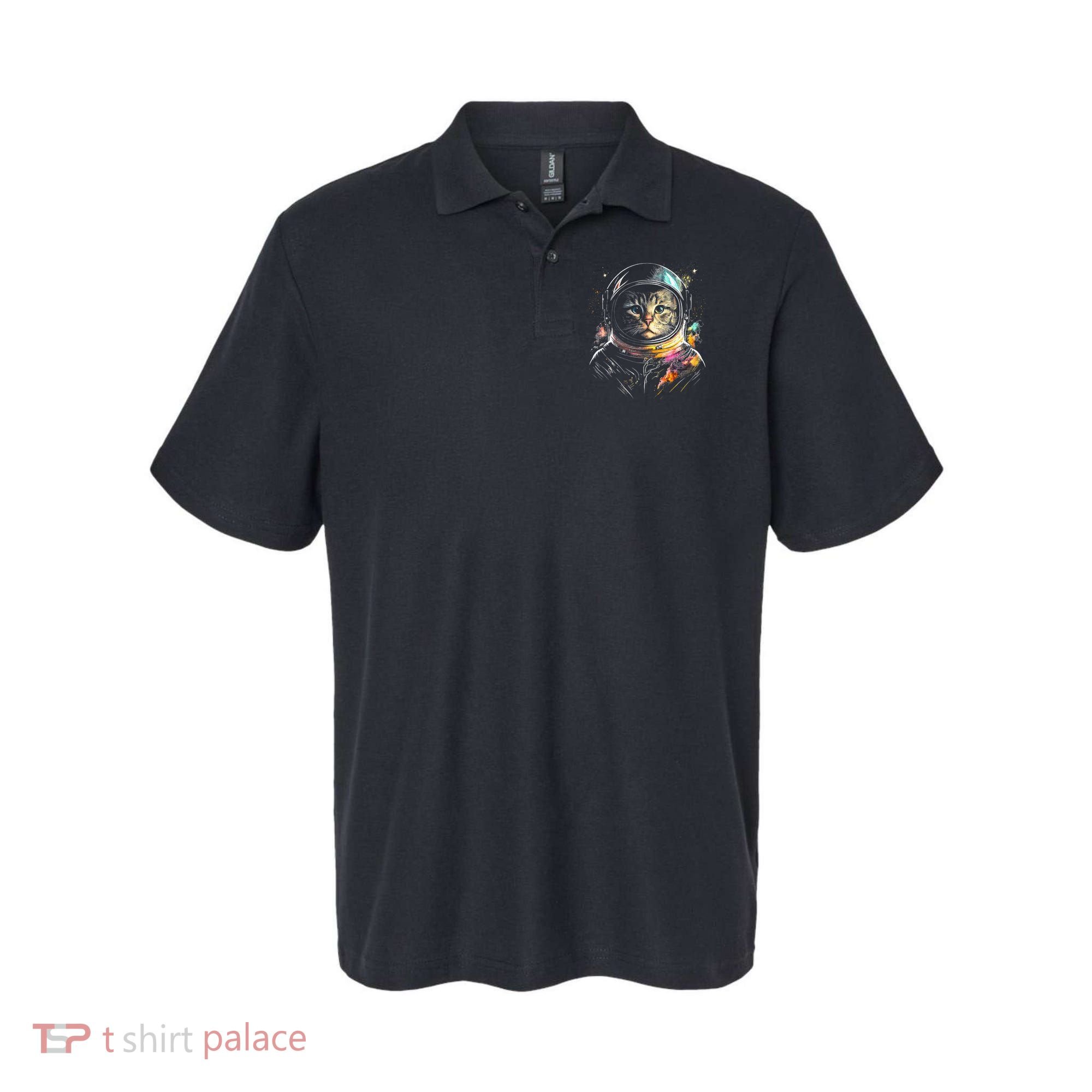 Cosmic Cat Space Astrocat In The Galaxy Graphic Polo