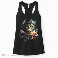 Cosmic Cat Space Astrocat In The Galaxy Graphic Women's Tank Top thumb 0