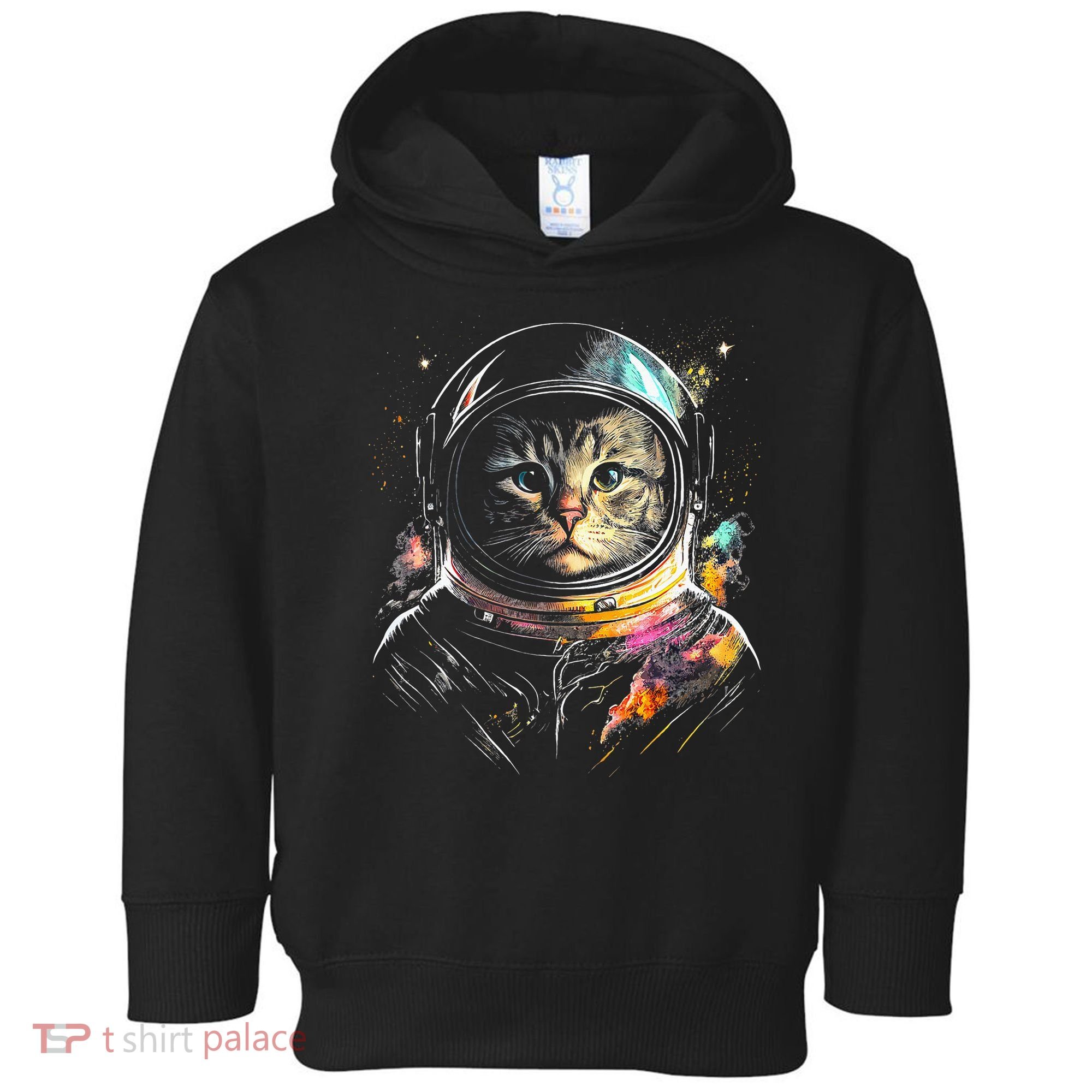 Cosmic Cat Space Astrocat In The Galaxy Graphic Toddler Hoodie