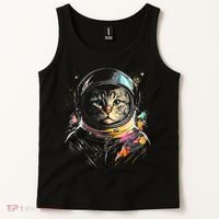 Cosmic Cat Space Astrocat In The Galaxy Graphic Tank Top thumb 2