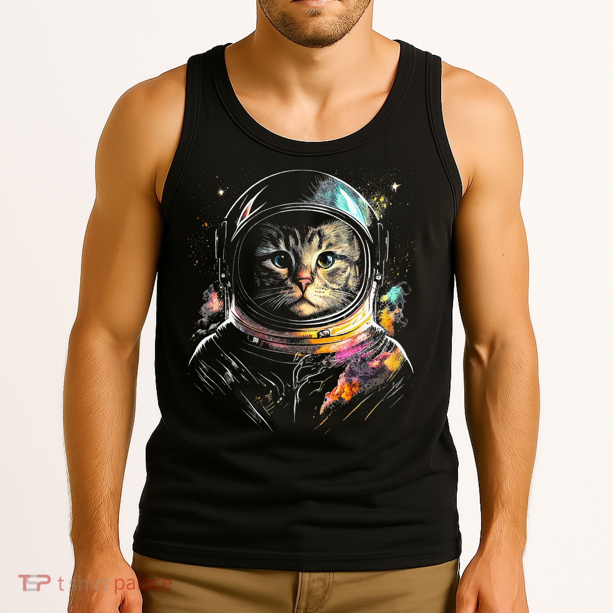 Cosmic Cat Space Astrocat In The Galaxy Graphic Tank Top