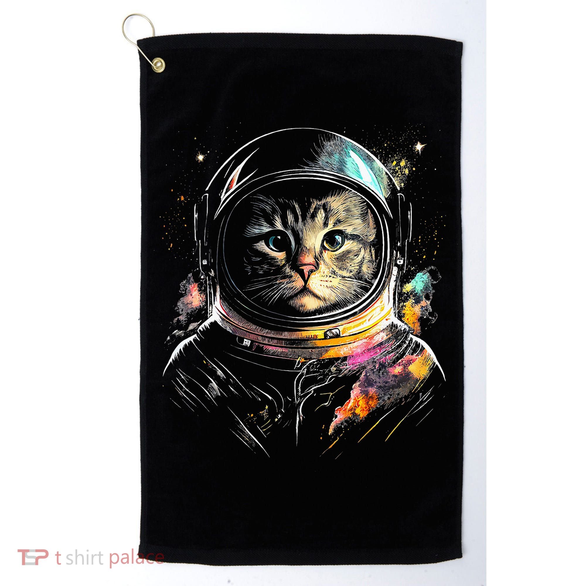 Cosmic Cat Space Astrocat In The Galaxy Graphic Golf Towel