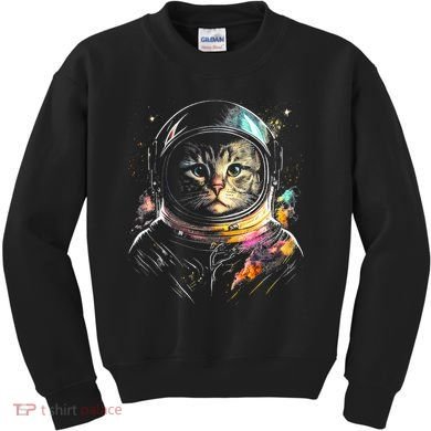 Cosmic Cat Space Astrocat In The Galaxy Graphic Kids Sweatshirt