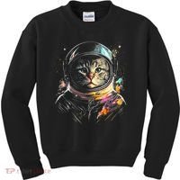 Cosmic Cat Space Astrocat In The Galaxy Graphic Kids Sweatshirt thumb 0