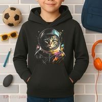 Cosmic Cat Space Astrocat In The Galaxy Graphic Kids Hoodie thumb 2