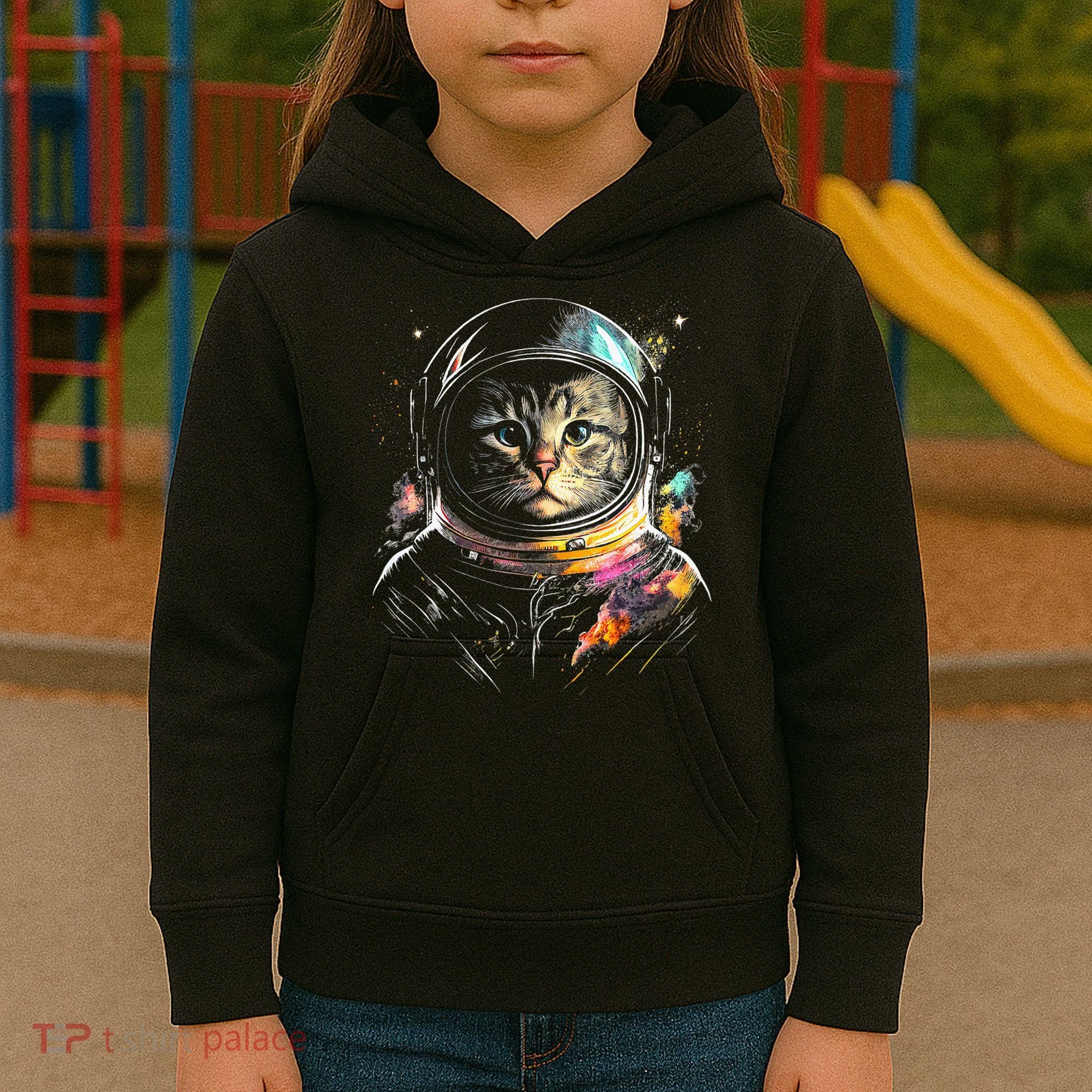 Cosmic Cat Space Astrocat In The Galaxy Graphic Kids Hoodie