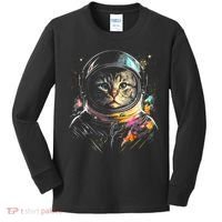 Cosmic Cat Space Astrocat In The Galaxy Graphic Kids Long Sleeve Shirt thumb 0