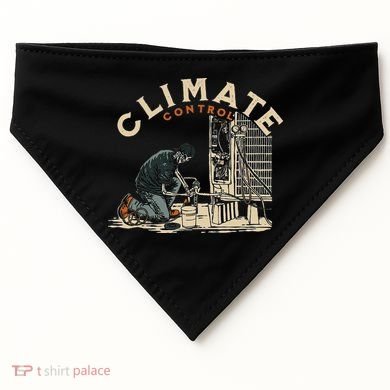 Climate Control Skeleton Hvac Technician Pride USA-Made Doggie Bandana