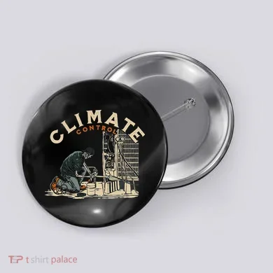 Climate Control Skeleton Hvac Technician Pride Button