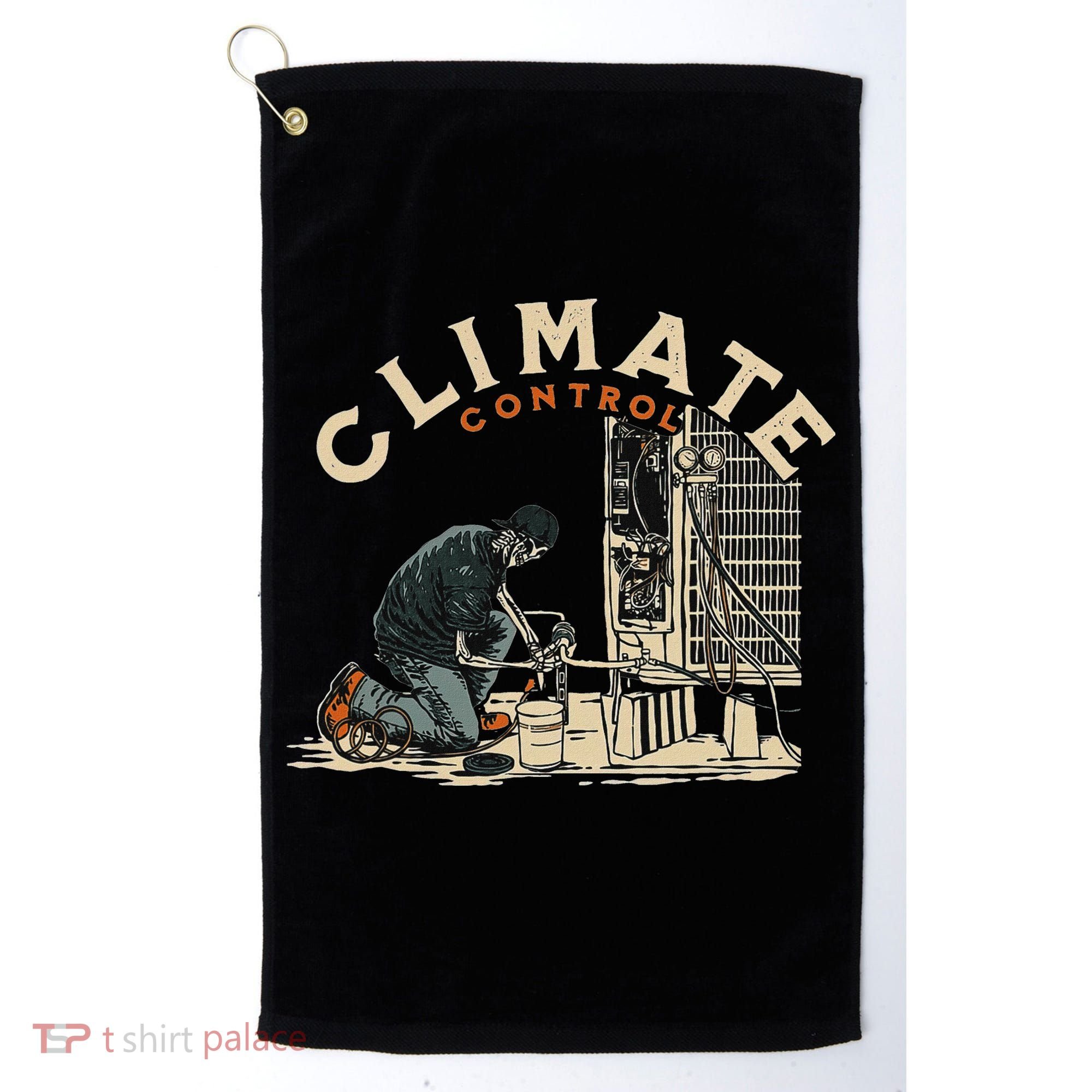 Climate Control Skeleton Hvac Technician Pride Golf Towel