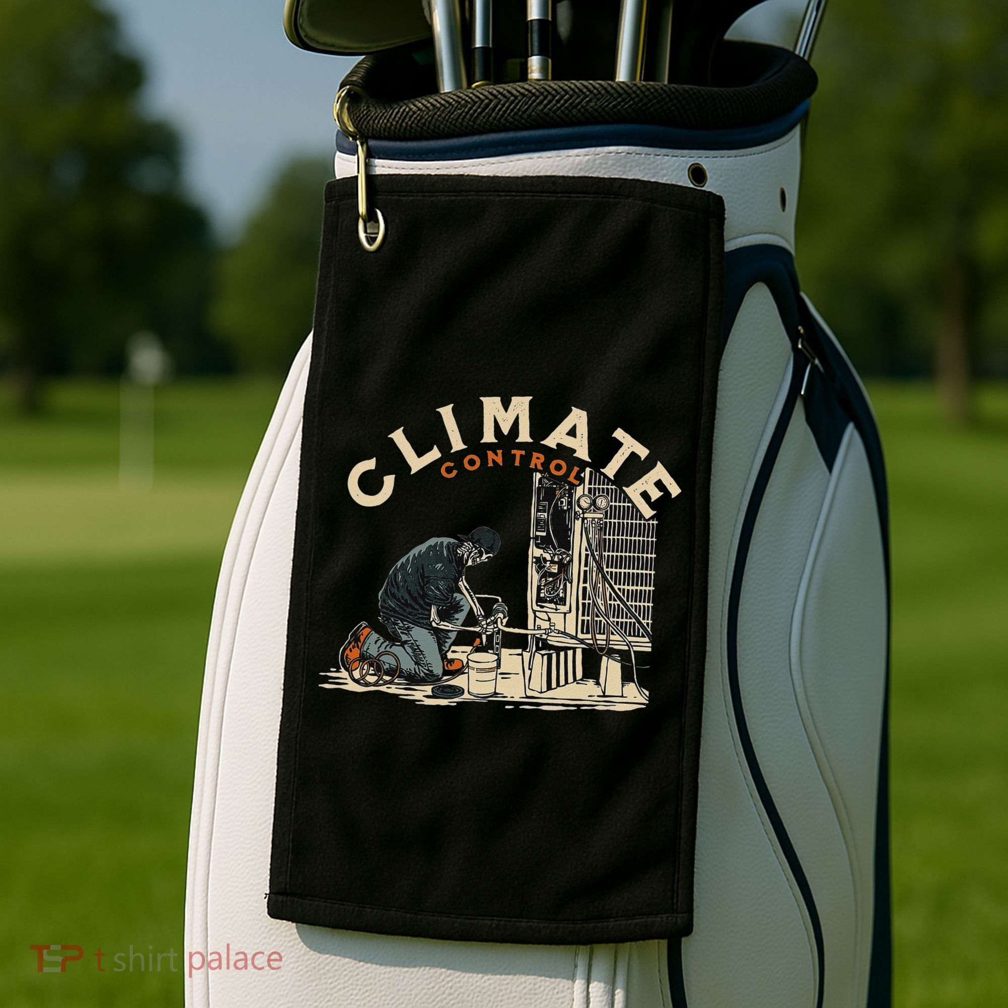 Climate Control Skeleton Hvac Technician Pride Golf Towel
