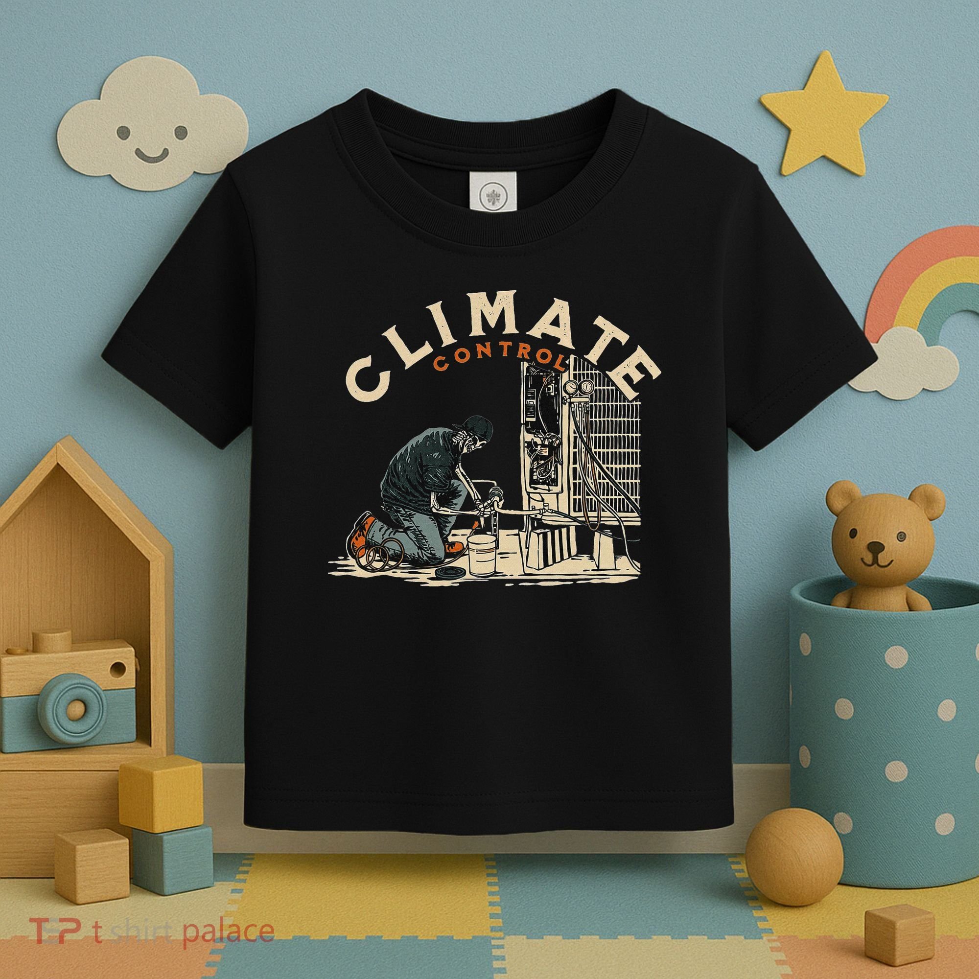 Climate Control Skeleton Hvac Technician Pride Toddler T-Shirt