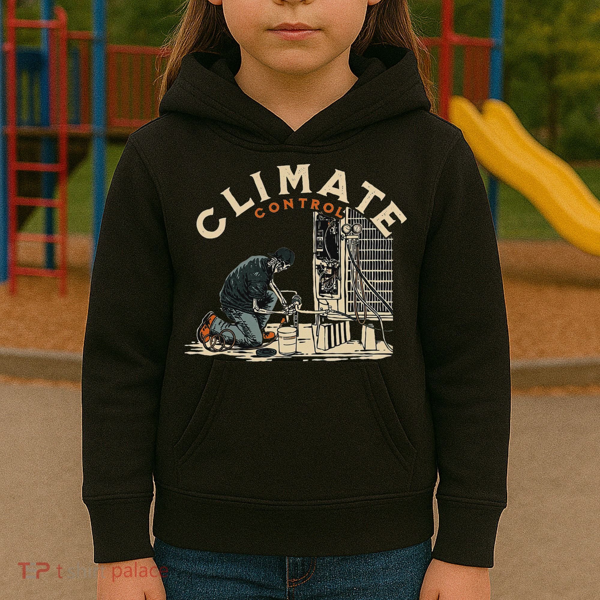 Climate Control Skeleton Hvac Technician Pride Kids Hoodie
