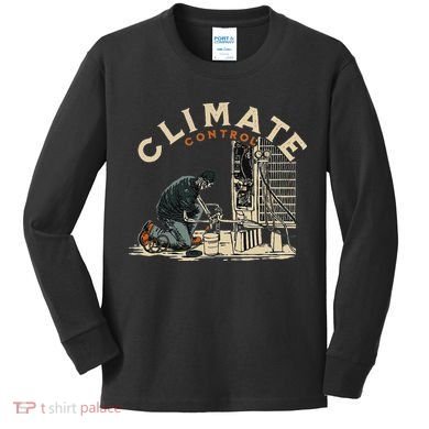 Climate Control Skeleton Hvac Technician Pride Kids Long Sleeve Shirt
