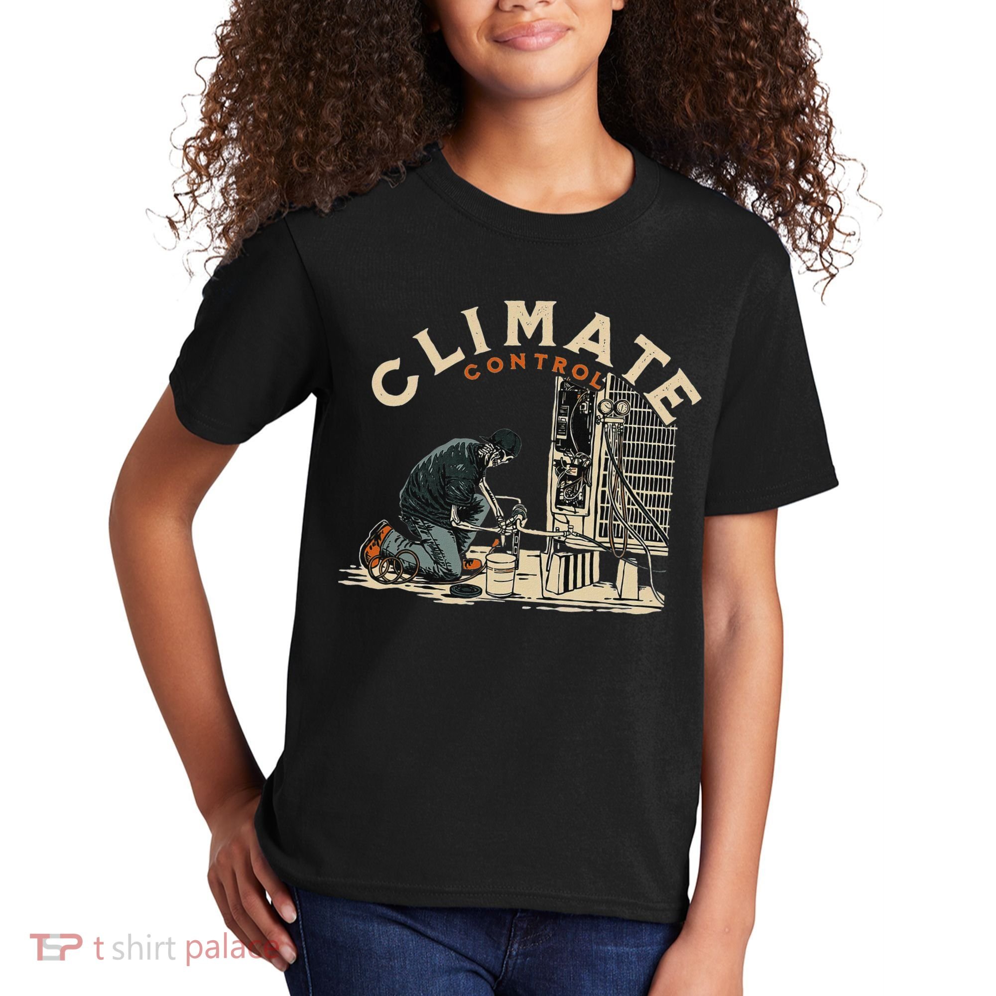 Climate Control Skeleton Hvac Technician Pride Kids T-Shirt