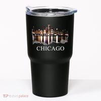 Chicago City Skyline Lights At Night Chicago Illinois USA Tumbler thumb 0