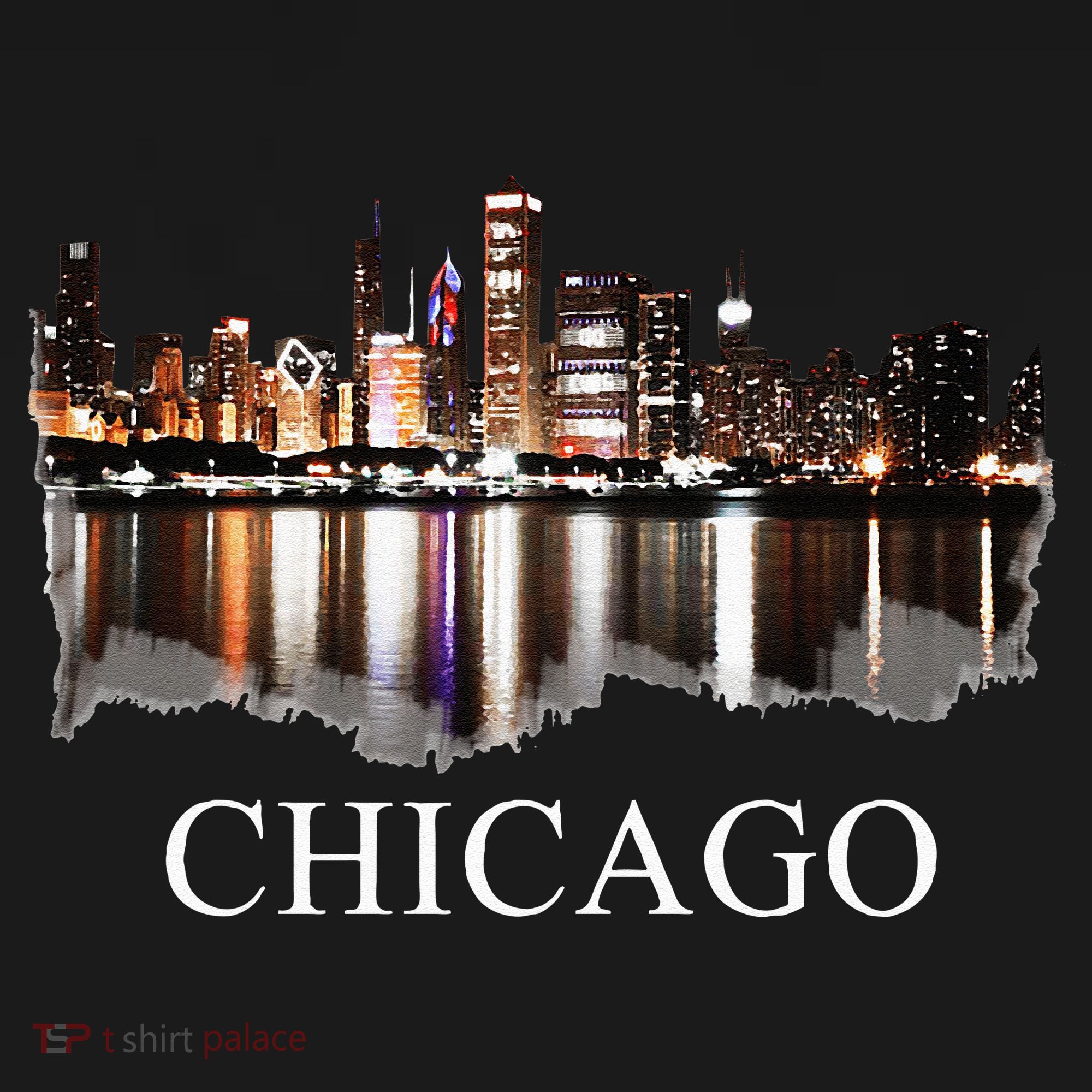 Chicago City Skyline Lights At Night Chicago Illinois USA Women's Tank Top