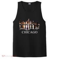 Chicago City Skyline Lights At Night Chicago Illinois USA PosiCharge Competitor Tank thumb 0