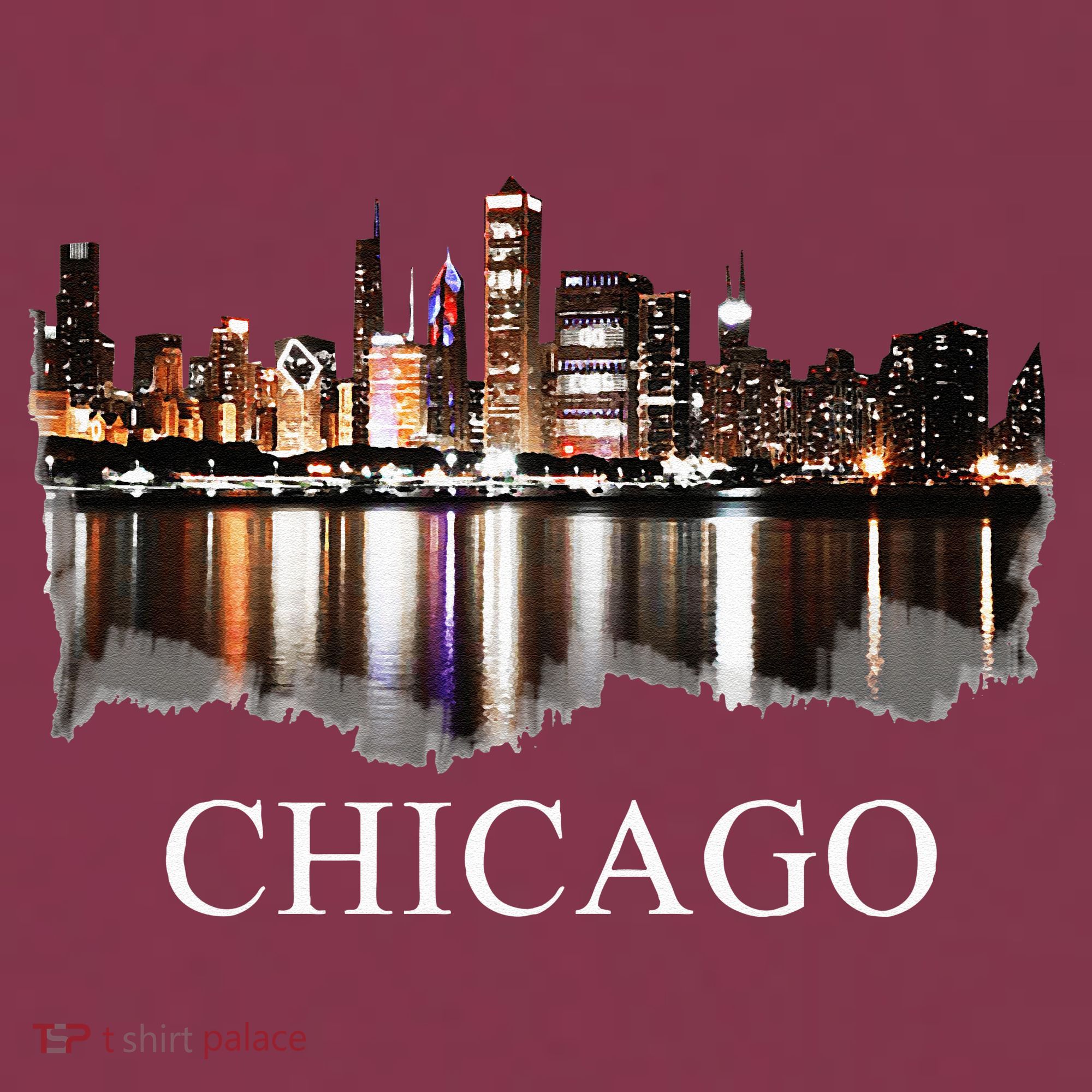 Chicago City Skyline Lights At Night Chicago Illinois USA 16oz Travel Tumbler