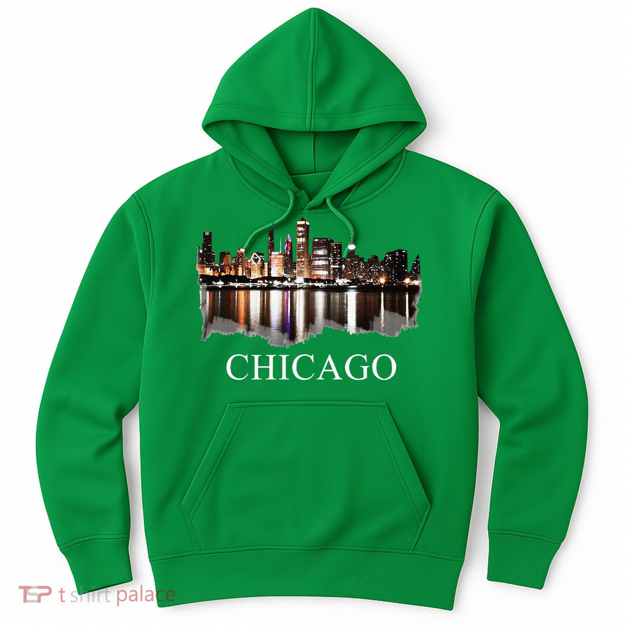 Chicago City Skyline Lights At Night Chicago Illinois USA Hoodie
