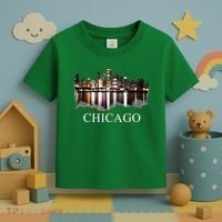 Chicago City Skyline Lights At Night Chicago Illinois USA Toddler T-Shirt thumb 3