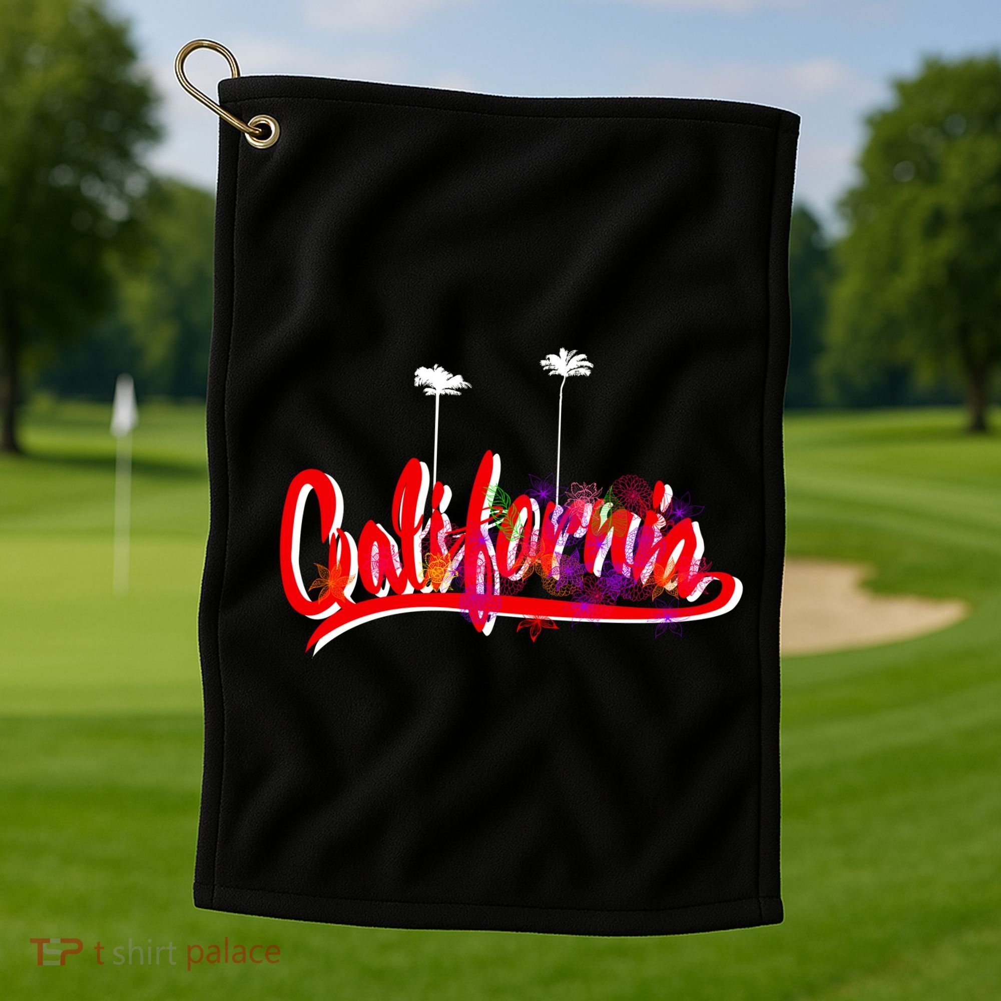 Cool California Script Logo Golf Towel