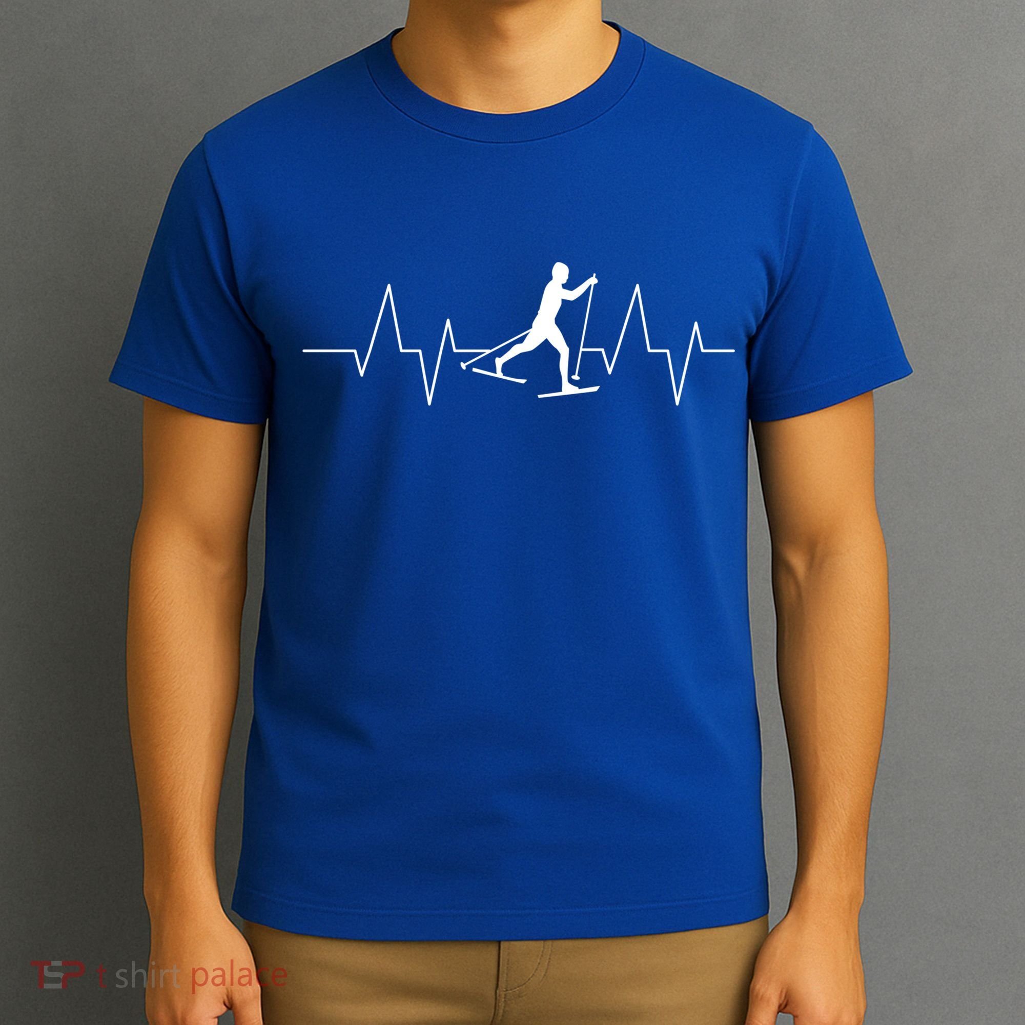 Cross Country Skiing Heartbeat Love Skiing Skier Funny Gift T-Shirt