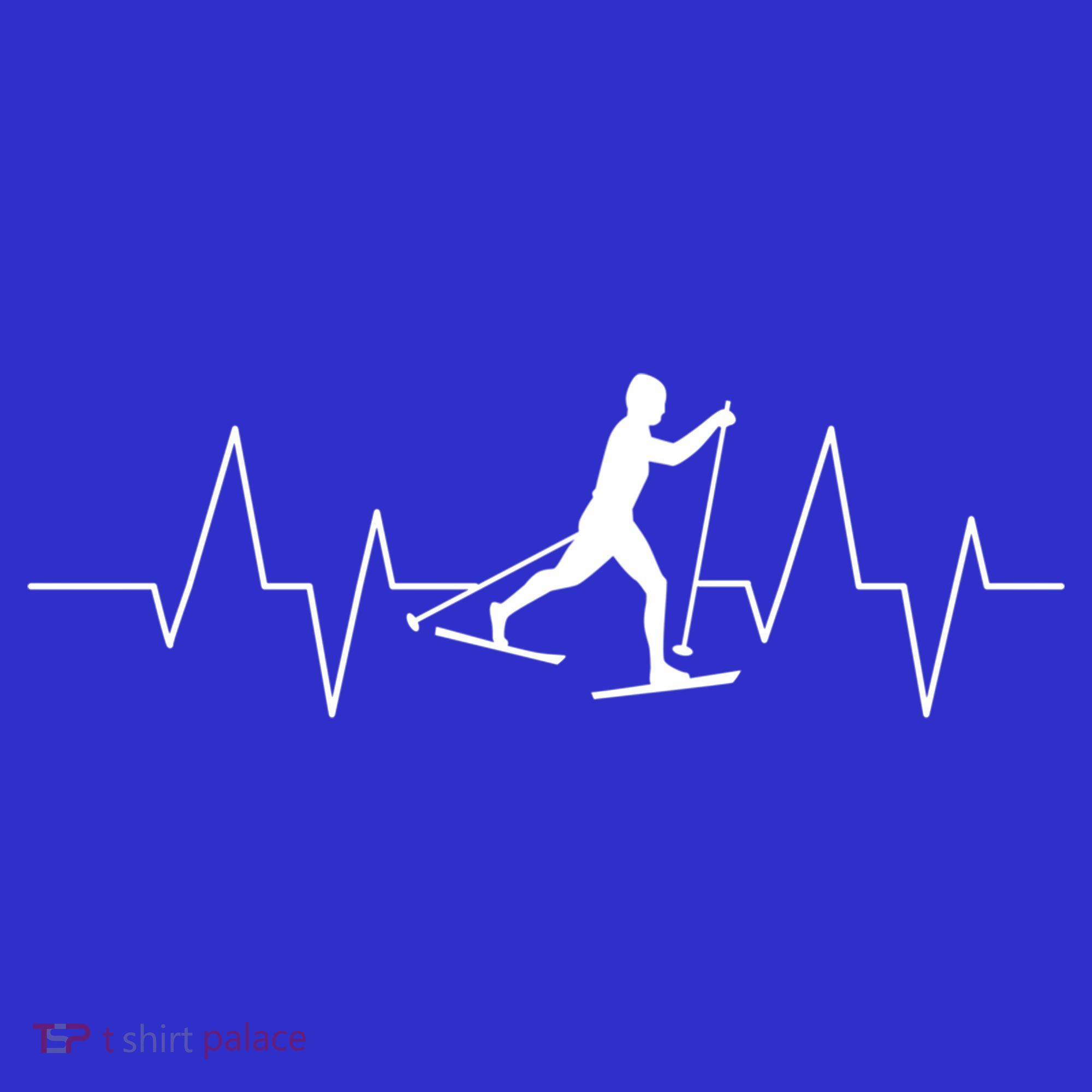 Cross Country Skiing Heartbeat Love Skiing Skier Funny Gift T-Shirt