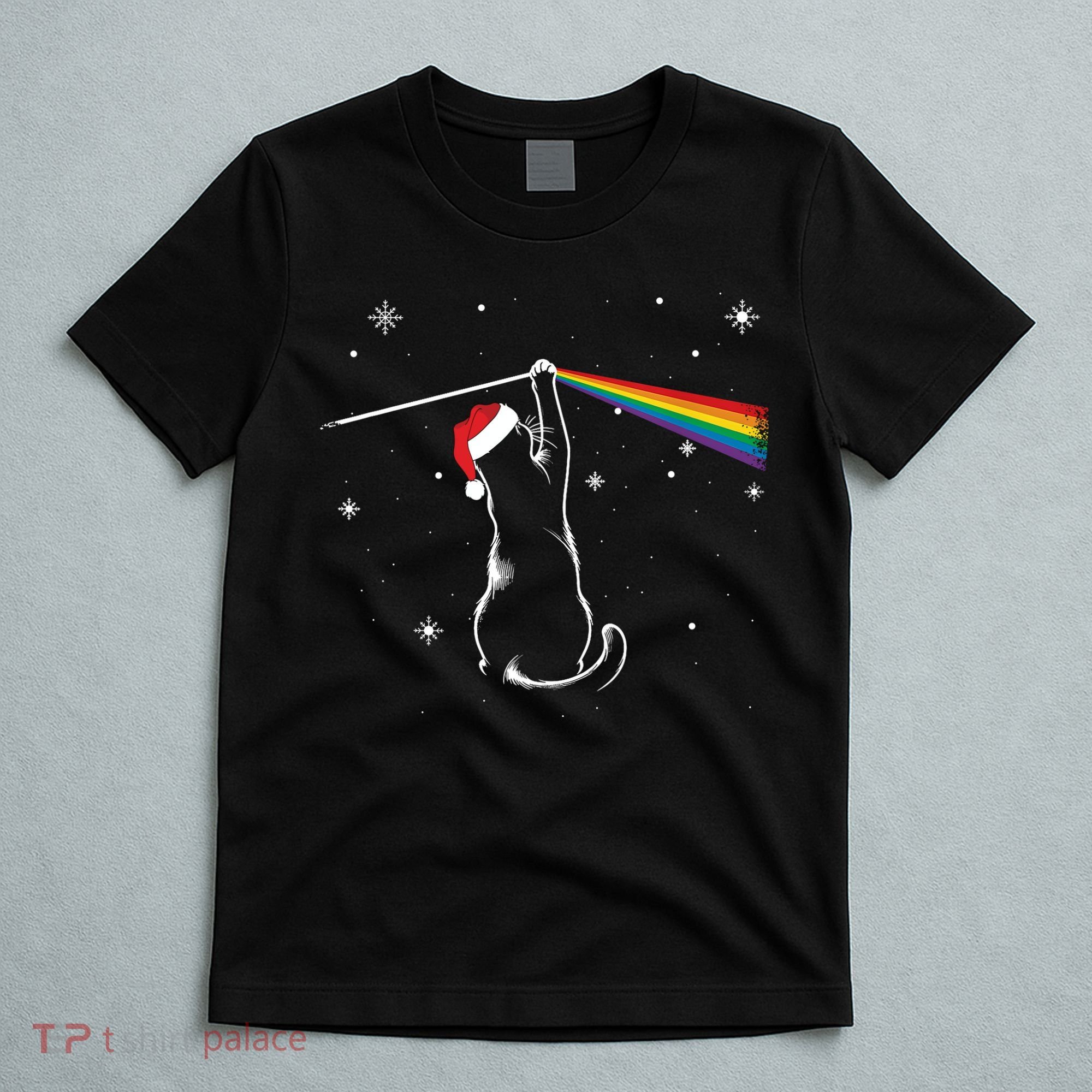 Christmas Cat The Dark Side Of The Moon Funny Lover Xmas T-Shirt
