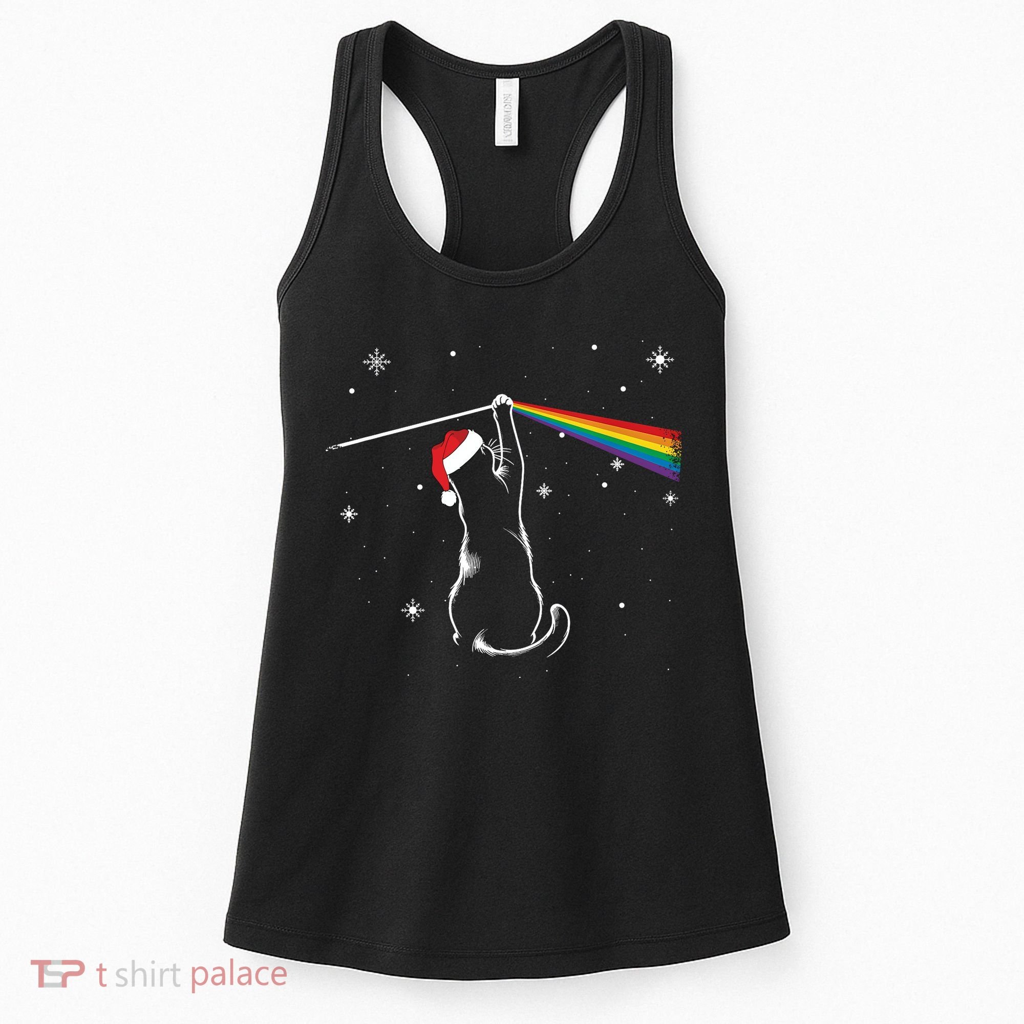 Christmas Cat The Dark Side Of The Moon Funny Lover Xmas Women's Tank Top