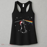 Christmas Cat The Dark Side Of The Moon Funny Lover Xmas Women's Tank Top thumb 3