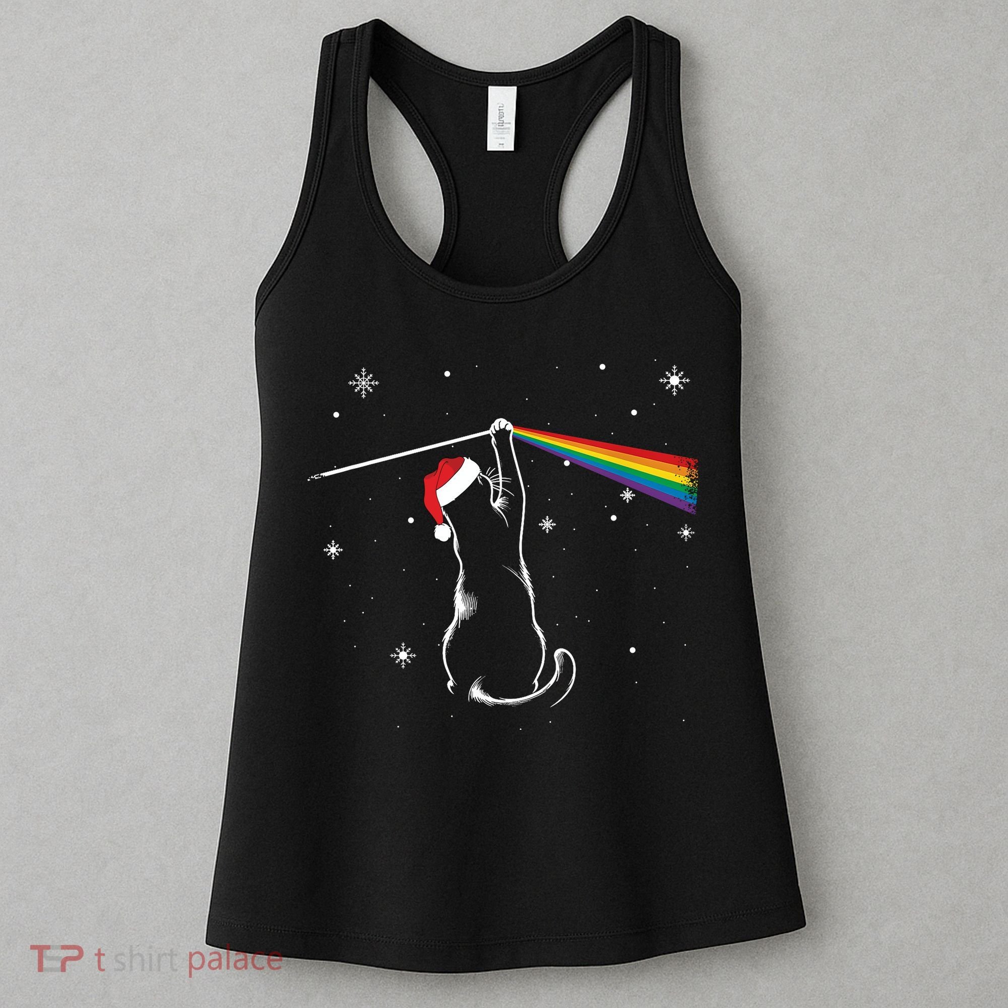 Christmas Cat The Dark Side Of The Moon Funny Lover Xmas Women's Tank Top