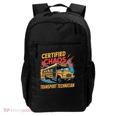 Certified Chaos Transport Technician Funny School Bus Backpack