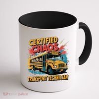 Certified Chaos Transport Technician Funny School Bus Coffee Mug thumb 1