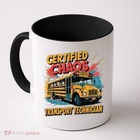 Certified Chaos Transport Technician Funny School Bus Coffee Mug thumb 0